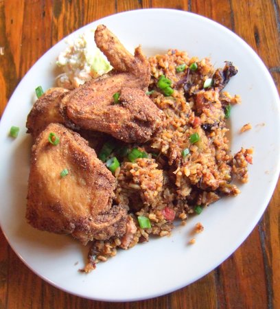 Coop's Place signature dishes Rabbit and Sausage Jambalaya
Seafood Gumbo
Cajun Fried Chicken